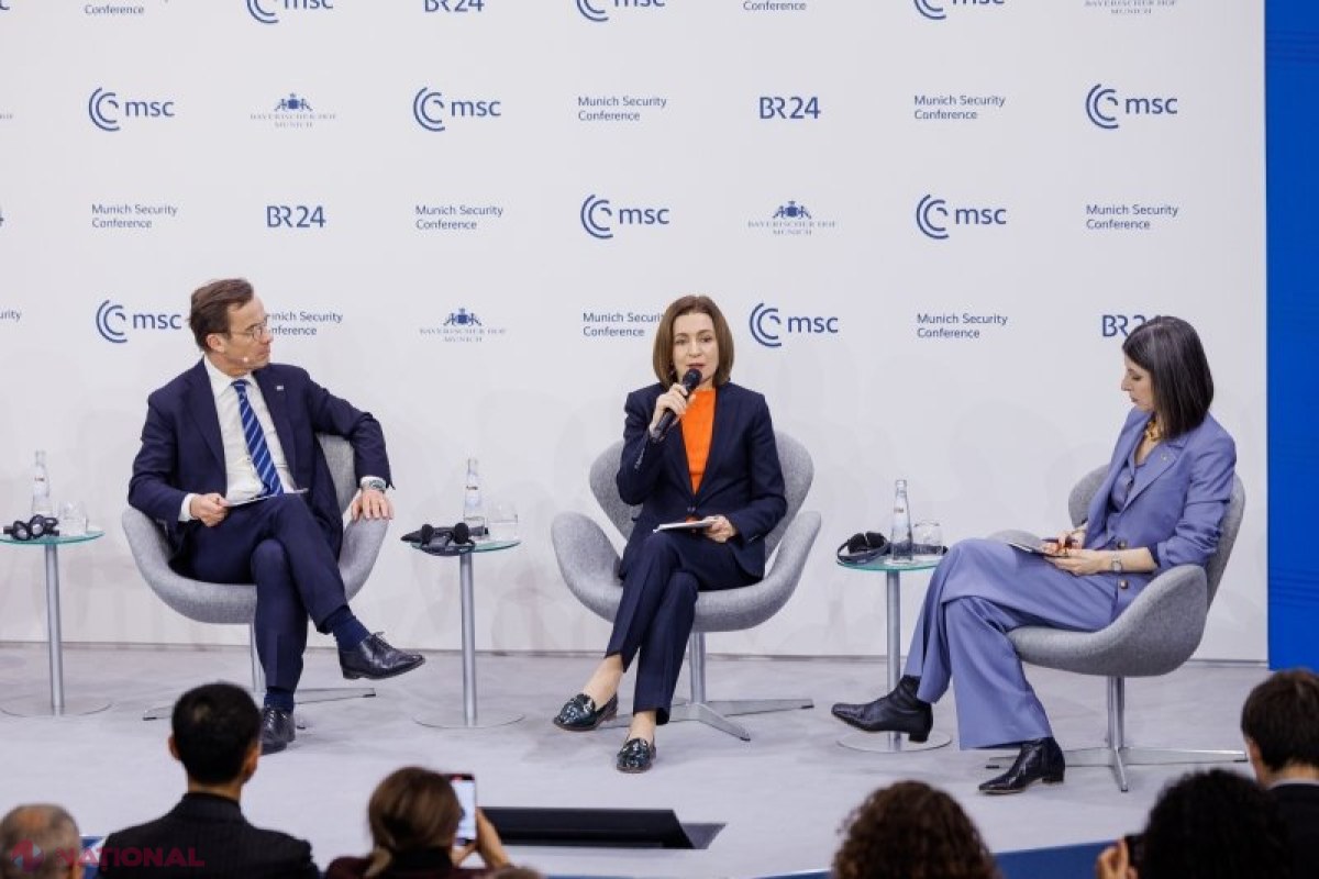 Maia Sandu, la Conferința de Securitate de la München: „Moldova poate fi în prima linie a războiului hibrid purtat de Rusia, dar locul ei este în Uniunea Europeană”
