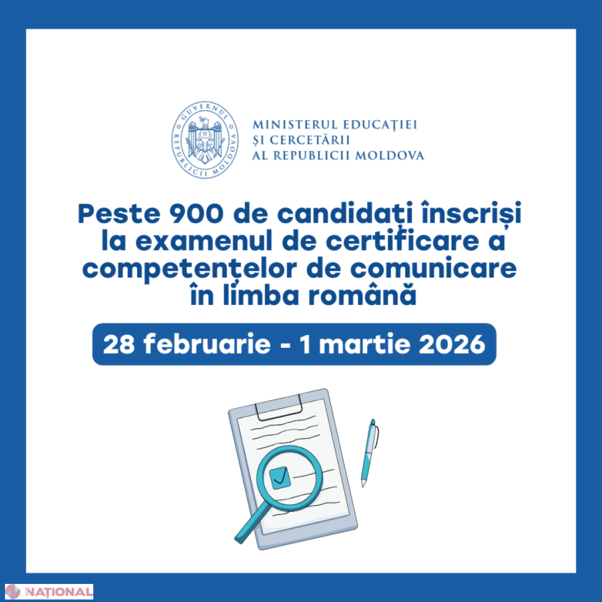 Interes sporit pentru certificarea competențelor de comunicare în limba română: peste 900 de candidați înscriși la examenul din februarie–martie 2026