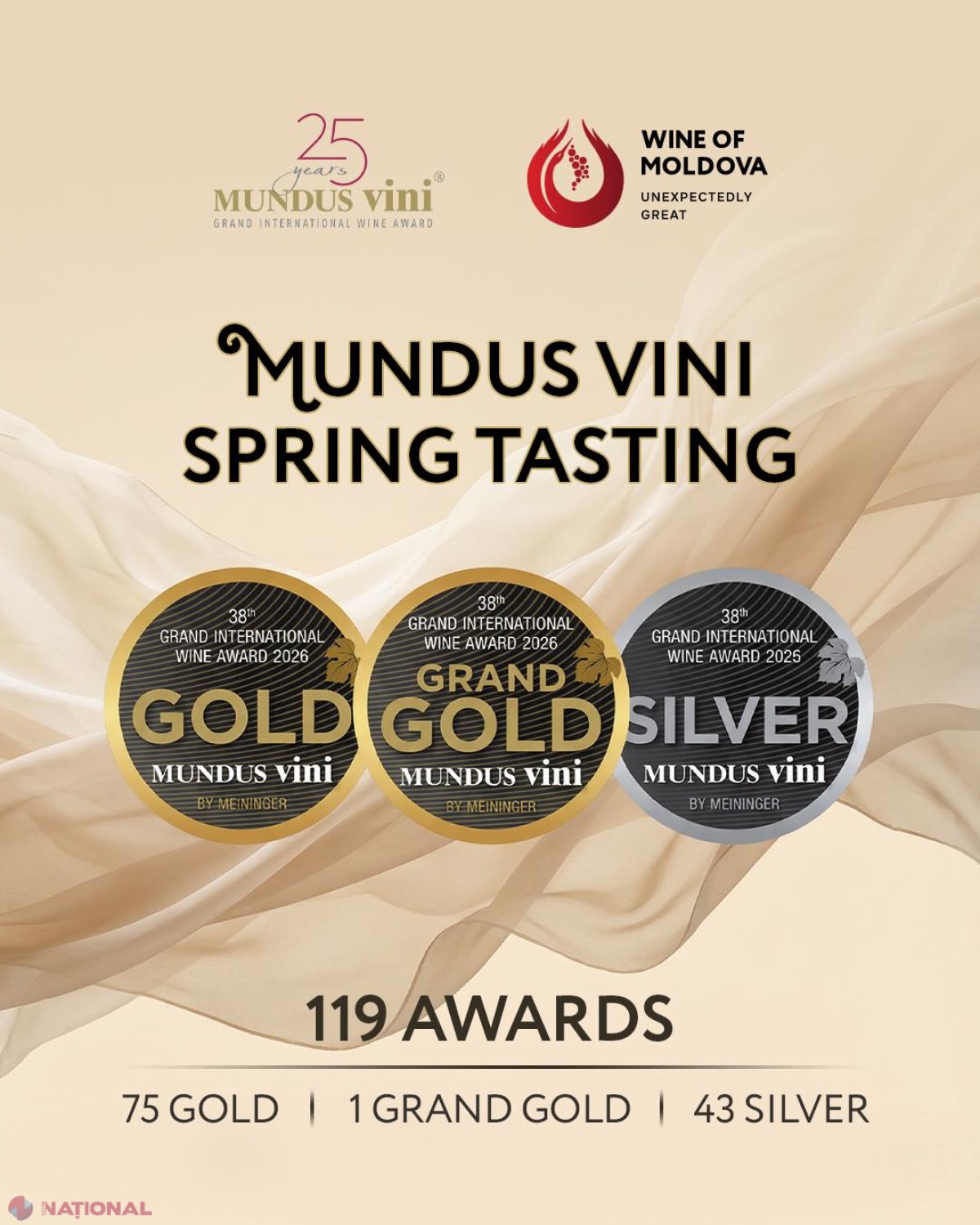 Vinurile moldovenești, în plină ascensiune internațională: 119 medalii la concursul MUNDUS VINI 2026