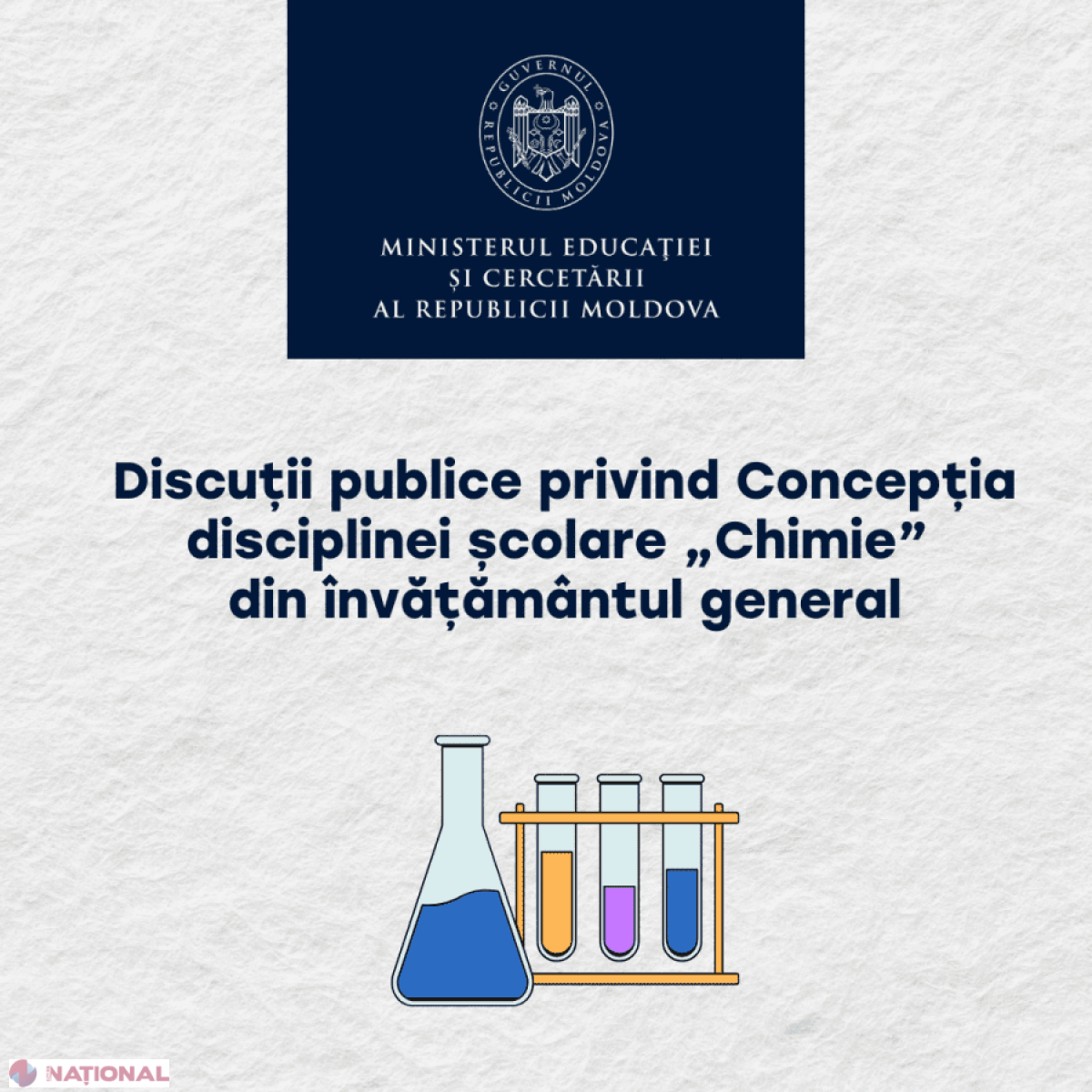 MEC lansează consultări publice pentru noua Concepție a disciplinei „Chimie” în învățământul general