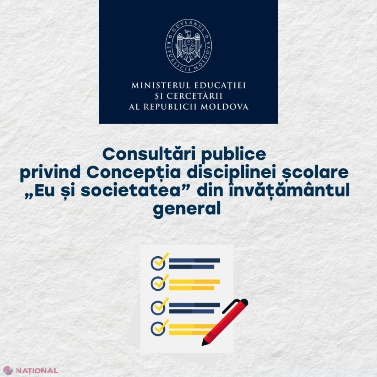 MEC cheamă profesorii și societatea civilă la consultări publice pe noua disciplină „Eu și societatea” în învățământul general