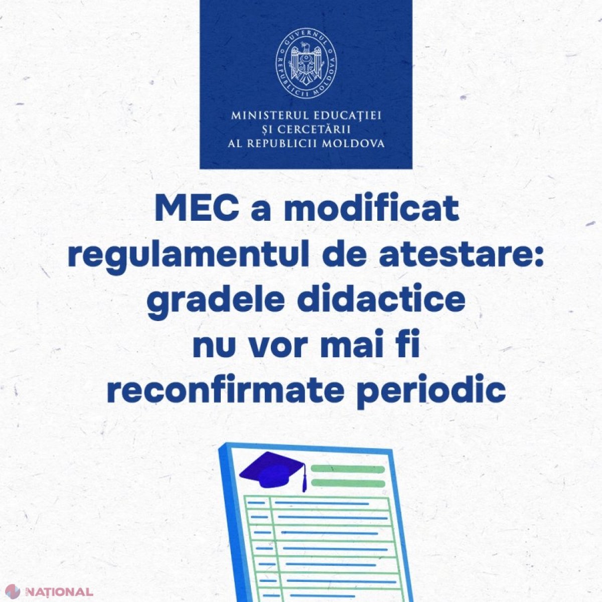 Gradele didactice devin permanente din 2026: MEC elimină reconfirmarea periodică și reduce birocrația pentru profesori