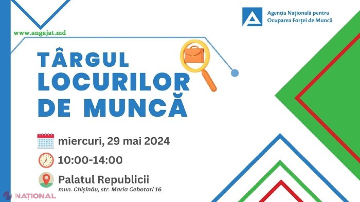 Târg al Locurilor de Muncă, la Palatul Republicii: 40 de companii vor propune peste 2 000 de locuri de muncă