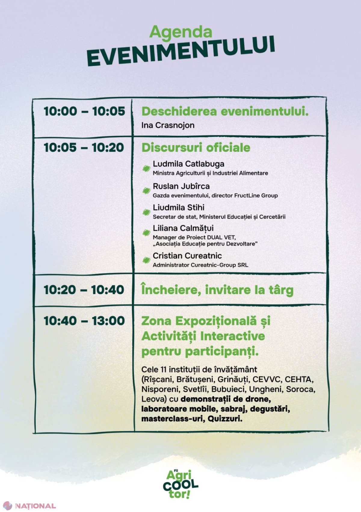 Tinerii din nord invitați la Corlăteni să descopere agricultura digitală la Târgul Regional „Viitorul e AgriCOOL”