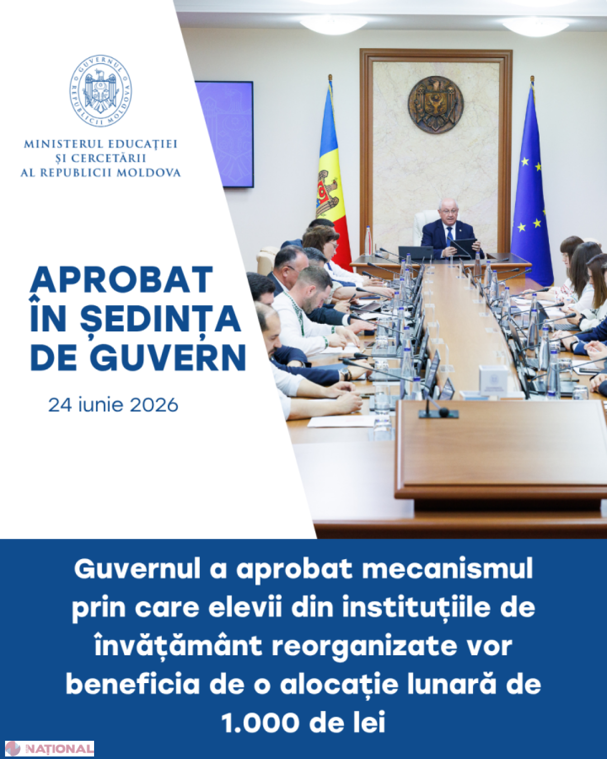 Elevii mutați la alte școli după reorganizare vor primi alocație lunară de 1.000 de lei timp de doi ani