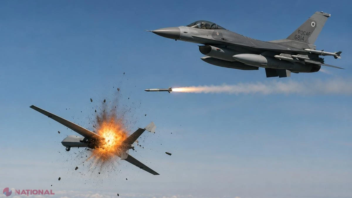 Aceeași aeronavă F16 doboară două drone în două zile, în timp ce experții avertizează: cine testează reacția României și de ce nu avem apărare antidrone?