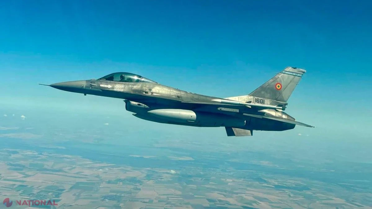 Imagini de la misiunea F-16 a Armatei Române care a doborât drona deasupra Mării Negre duminică dimineață