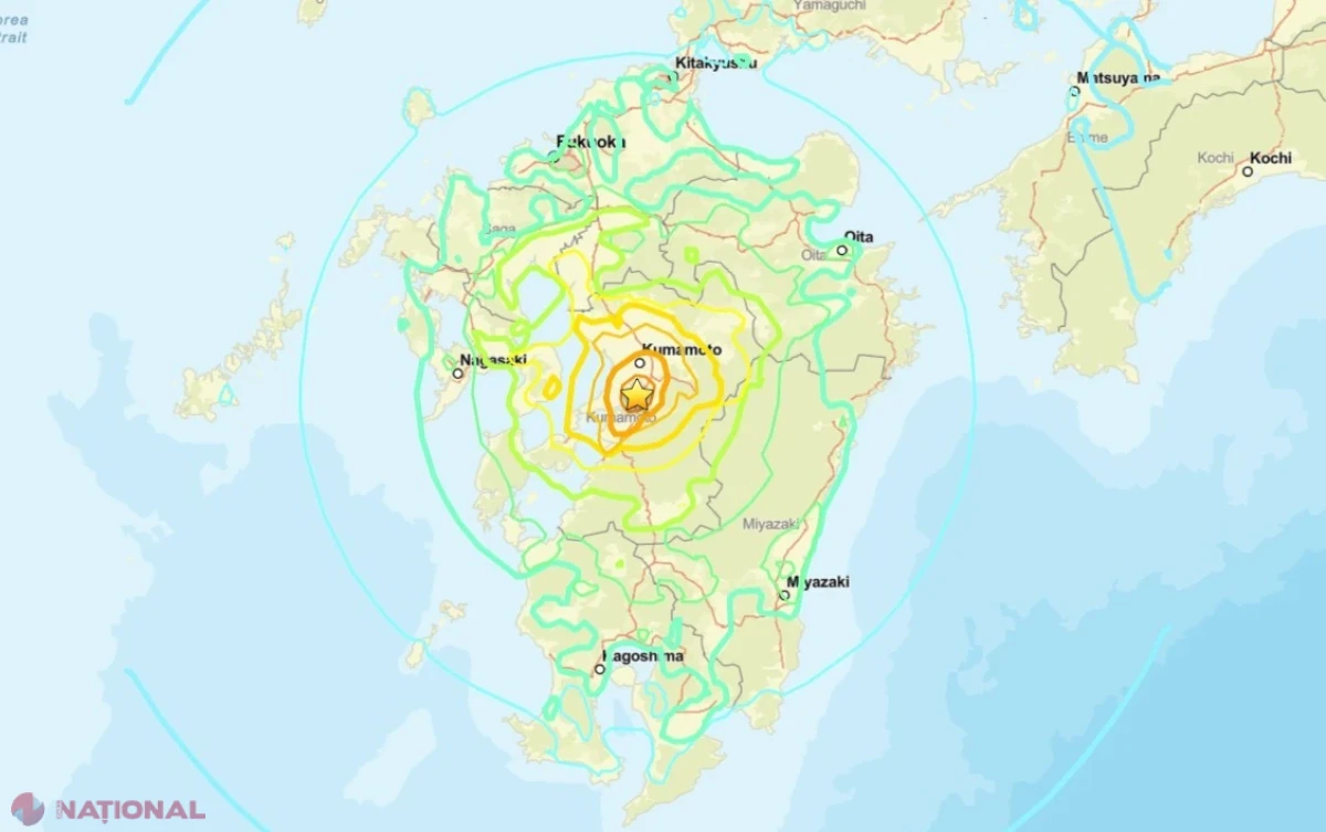 Cutremur de 6,8 în sudul Japoniei, urmat de alertă de tsunami în regiunea Kumamoto