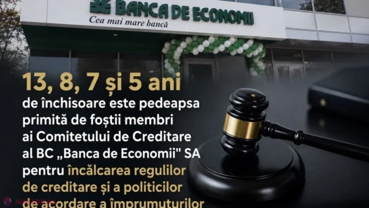 Condamnări la ani grei de închisoare pentru foștii membri ai Comitetului de Creditare al Băncii de Economii în dosarul creditelor neperformante de miliarde