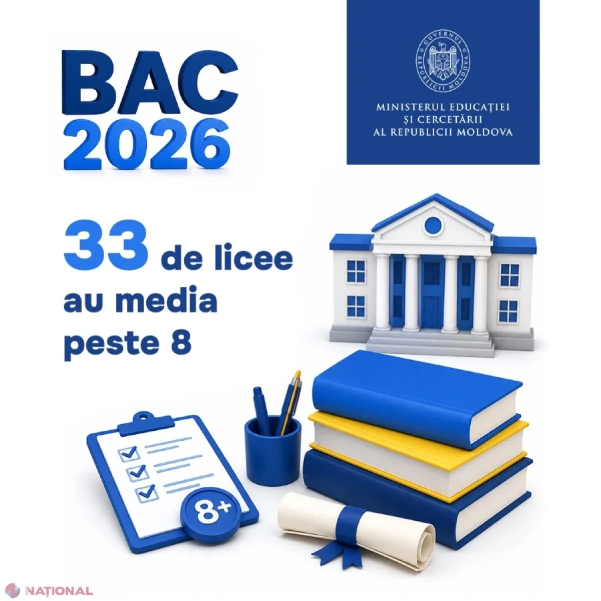 33 de licee din țară au depășit media generală 8 la bacalaureatul 2026, pe fondul creșterii performanțelor școlare