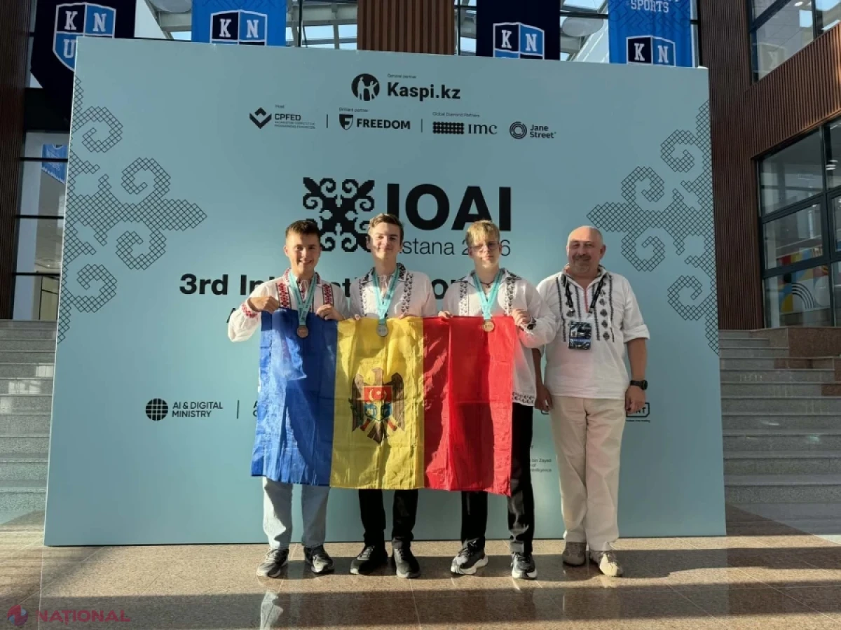 Elevii din Republica Moldova, debut de succes la Olimpiada Internațională de Inteligență Artificială: o medalie de argint și două de bronz la Astana