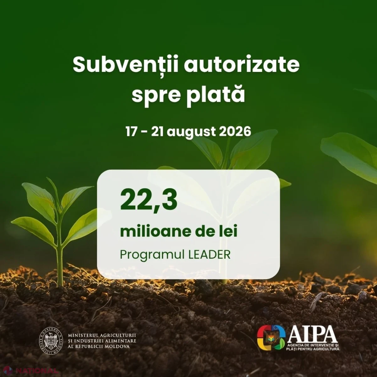 AIPA a autorizat plăți de 22,3 milioane de lei pentru dezvoltare locală prin Programul LEADER