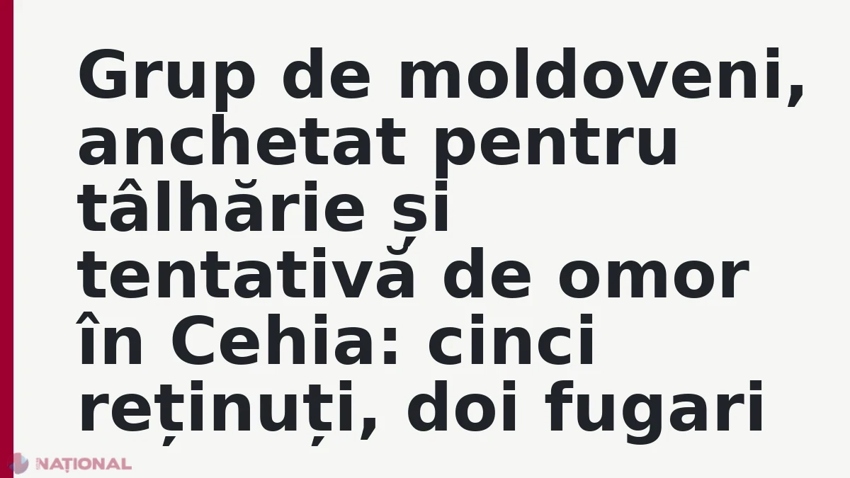 Grup de moldoveni, anchetat pentru tâlhărie și tentativă de omor în Cehia: cinci reținuți, doi fugari