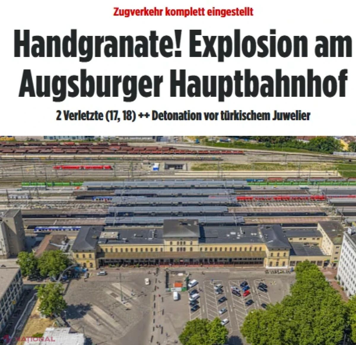 Explozie într-o gară din Augsburg: doi răniţi şi trafic feroviar suspendat în Germania