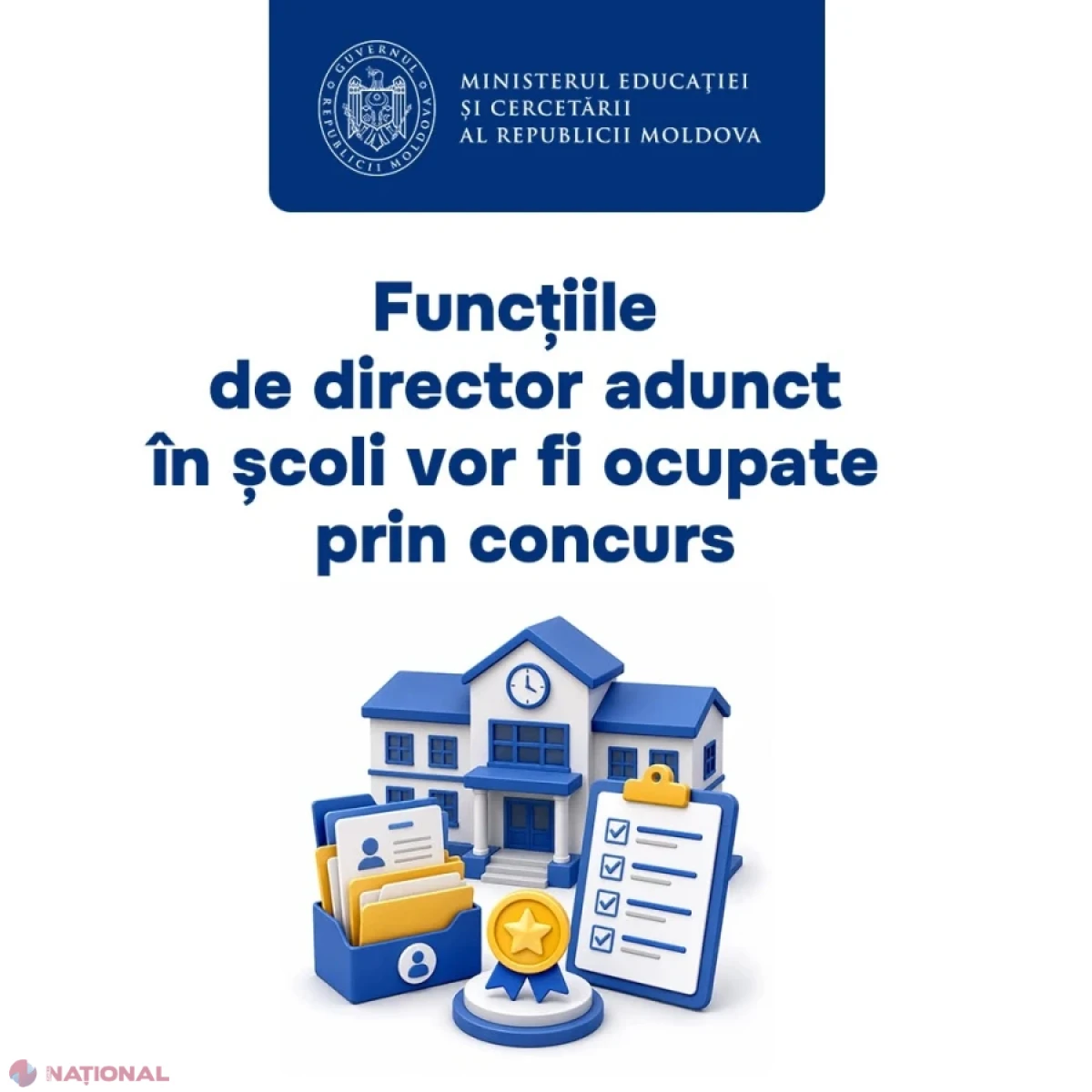 Directorii adjuncți din școli vor fi numiți prin concurs, conform noilor prevederi ale Codului educației