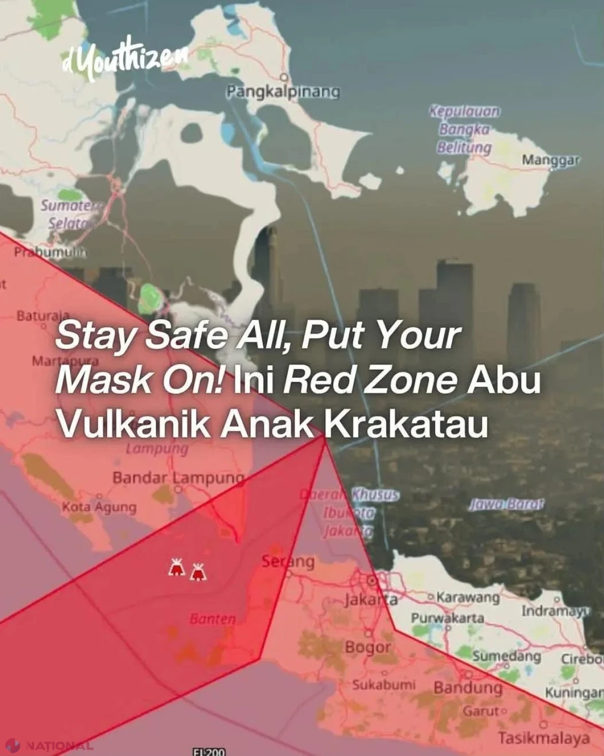 Erupția vulcanului Anak Krakatau suspendă zborurile pe aeroportul principal din Jakarta