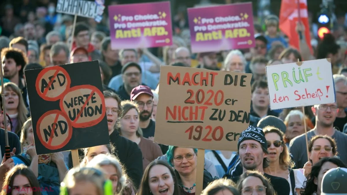 Mii de germani protestează după victoria AfD în Saxonia-Anhalt. Partidul de extremă dreaptă conduce în sondajele dintr-un alt land