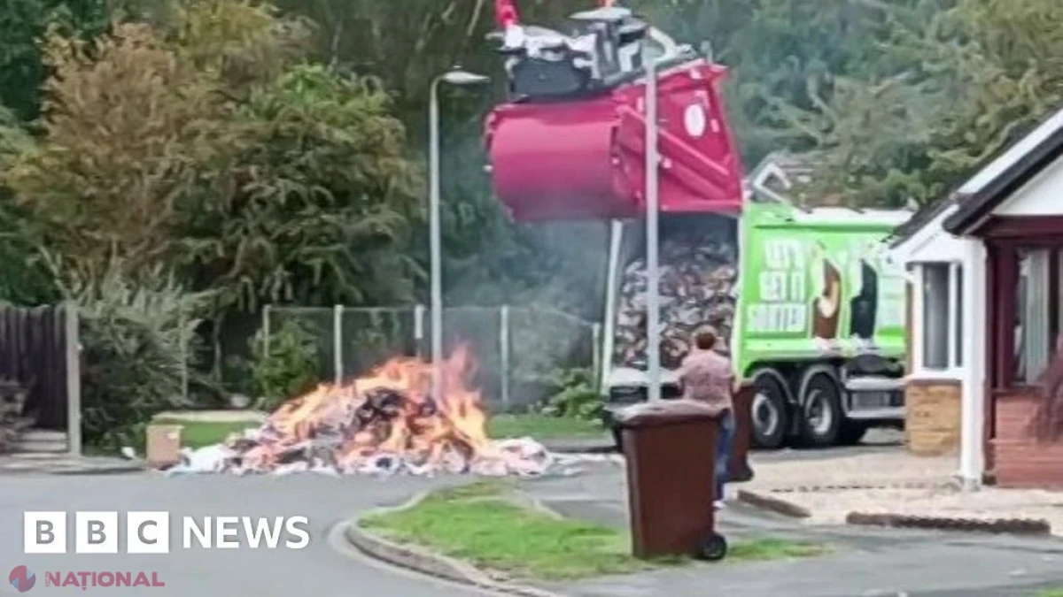 Avertismentul pompierilor după ce o baterie aruncată la gunoi a provocat un incendiu într-un camion de colectare a deșeurilor