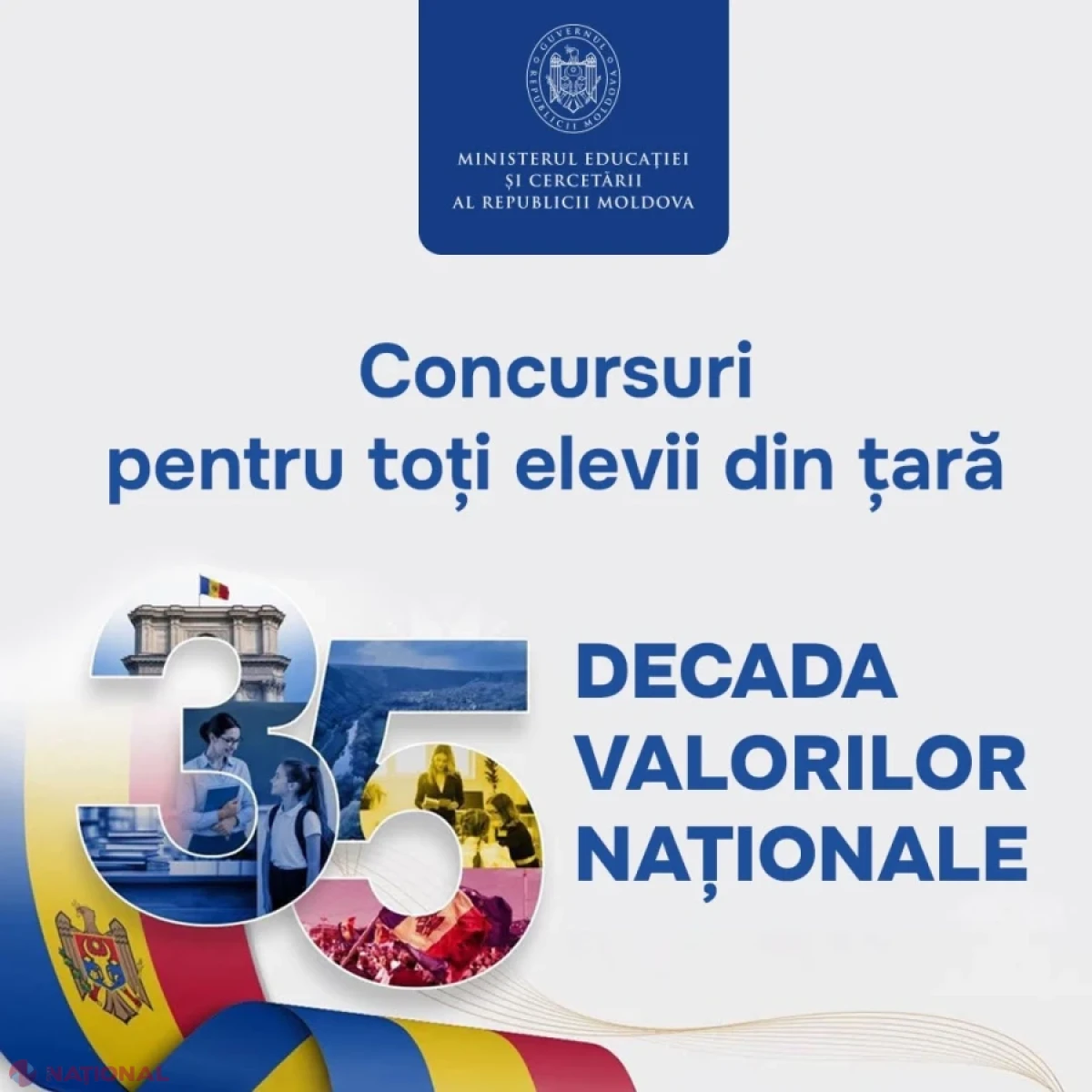 Elevii din toată țara sunt invitați la două concursuri dedicate valorilor naționale și Independenței Republicii Moldova