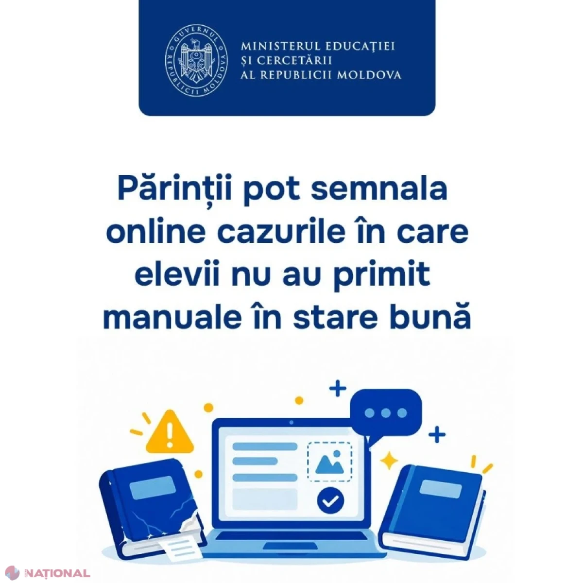 Părinții pot sesiza online cazurile în care elevii au primit manuale deteriorate