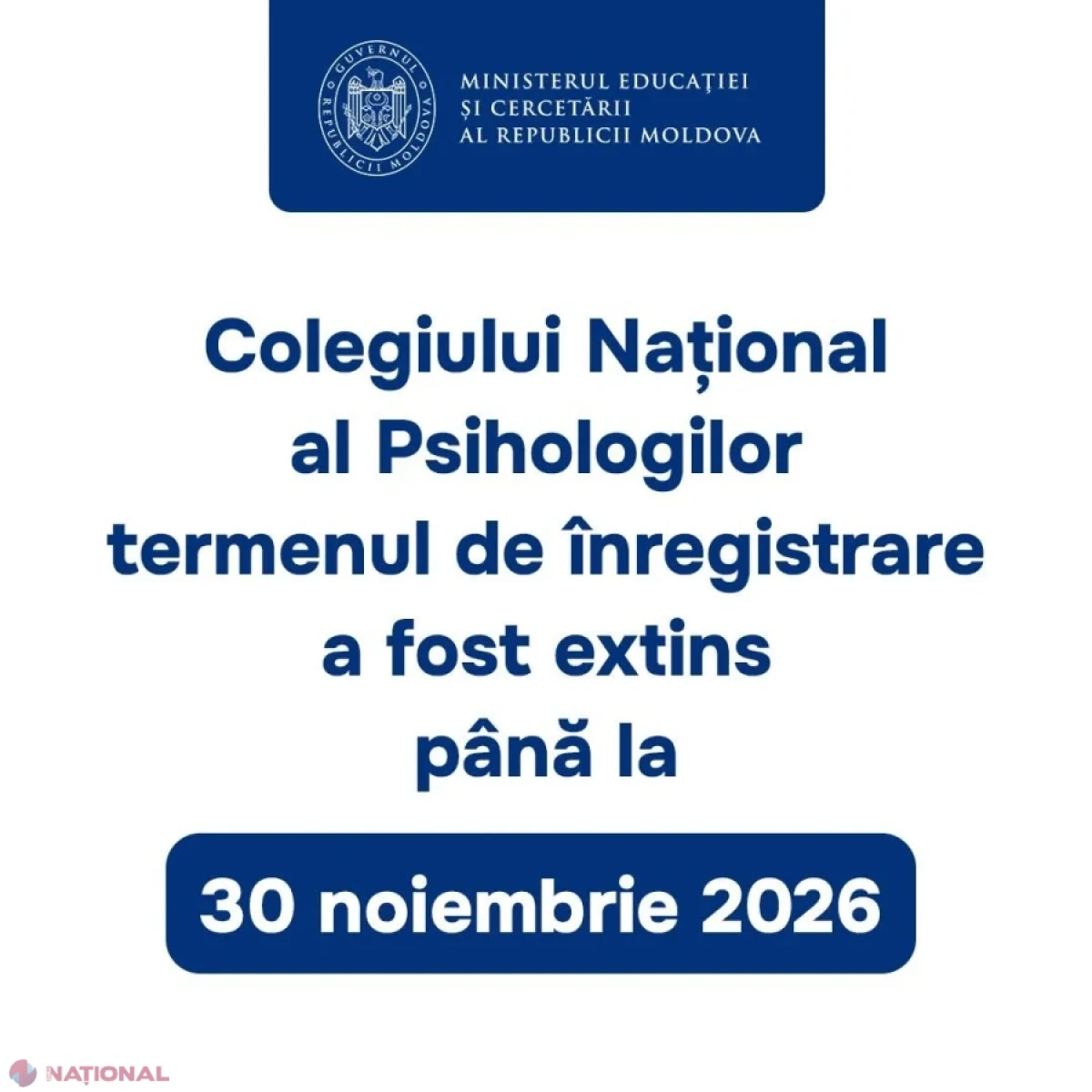 MEC prelungește până la 30 noiembrie 2026 înscrierea psihologilor pentru constituirea Colegiului Național al Psihologilor