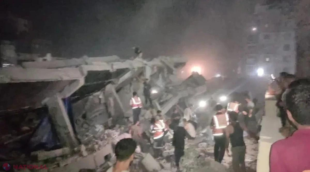 Opt morți, 15 răniți și peste 60 de dispăruți după prăbușirea unui bloc cu șase etaje în vestul orașului Gaza