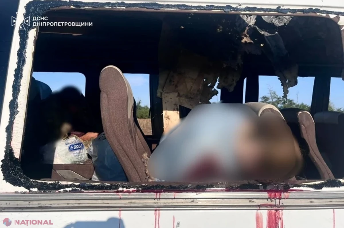 Cinci morți și șapte răniți în sudul Ucrainei, după ce un minibuz cu civili a fost lovit de o dronă rusă în districtul Nikopol