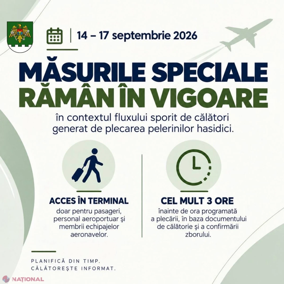 La Aeroportul Chișinău se mențin restricțiile de acces în terminal până la 17 septembrie 2026