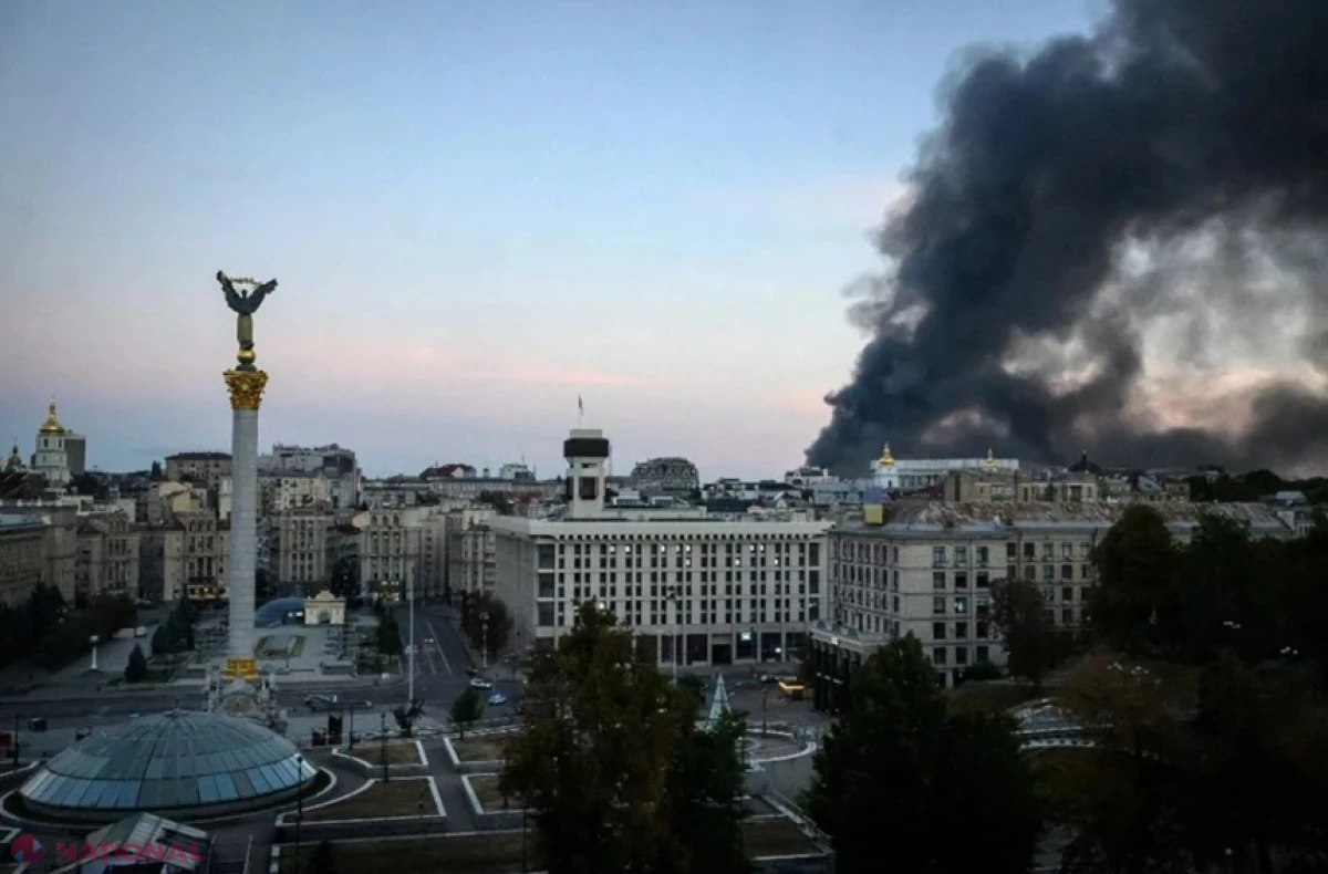 Explozii puternice la Kiev, în urma unui atac cu rachete. Mai multe clădiri au fost lovite de resturi de proiectile