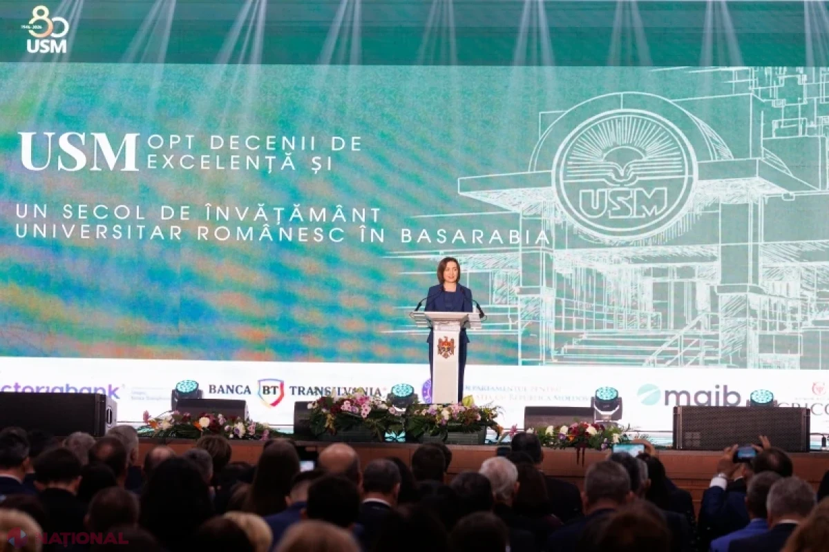 Maia Sandu, la 80 de ani de la fondarea USM: „Avem nevoie de oameni care își folosesc cunoștințele în beneficiul societății”