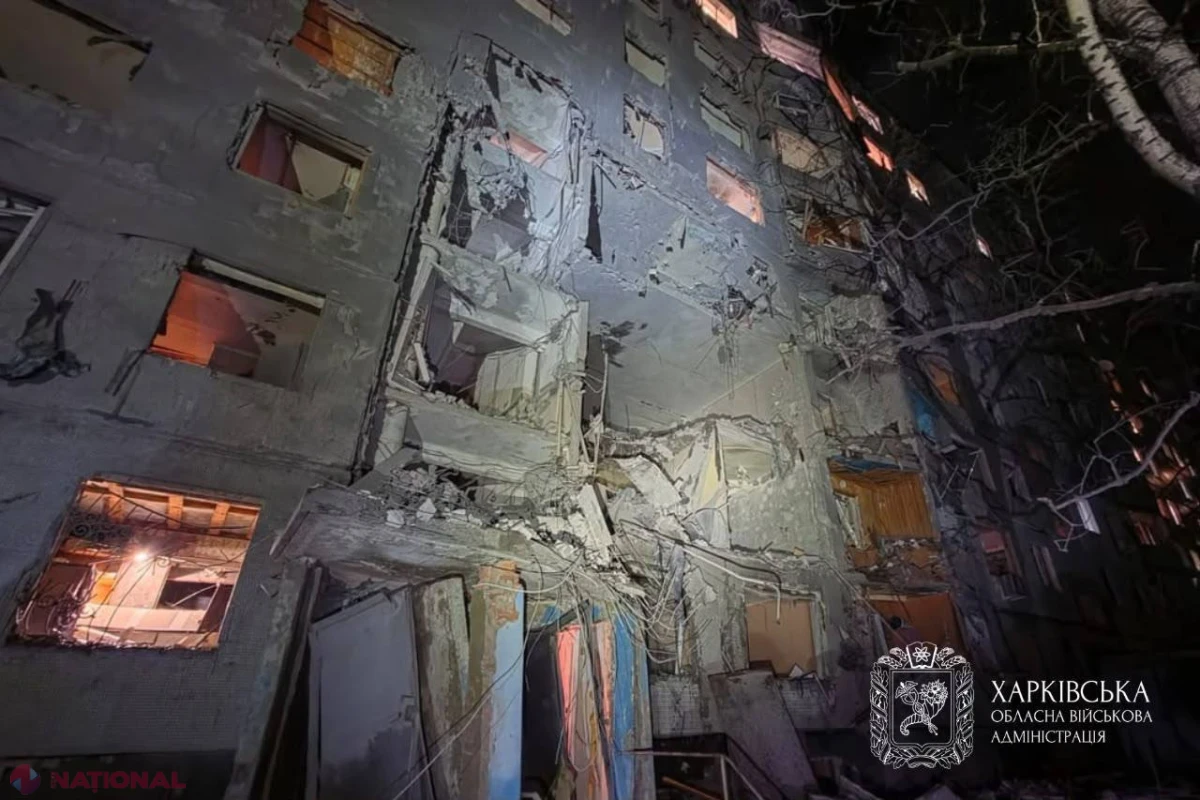 Harkiv: O bombă ghidată rusească a lovit un bloc, iar 22 de persoane, inclusiv copii, au fost rănite