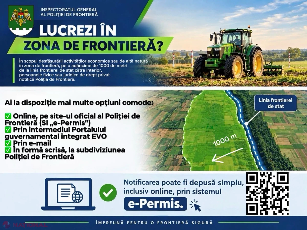 Activitățile agricole și economice din zona de frontieră pot fi notificate online