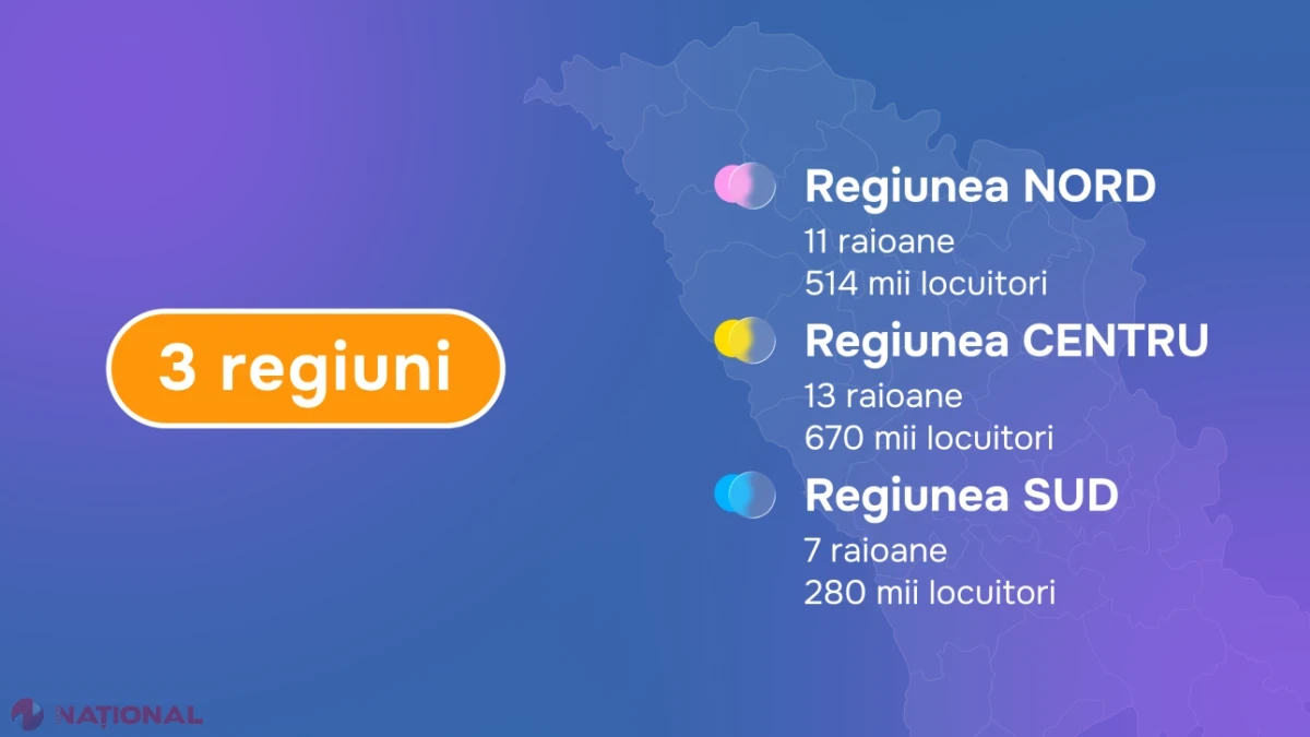 Guvernul propune reorganizarea celor 32 de raioane în trei regiuni și municipiul Taraclia, cu primării mai puternice