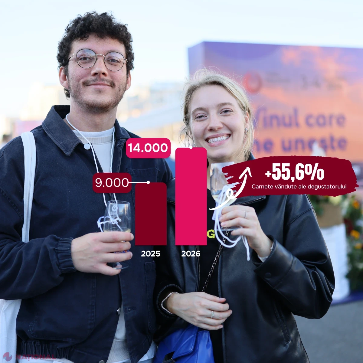 După intrarea în Guinness World Records, Ziua Națională a Vinului 2026 bate noi recorduri: 116 mii de degustări și 14 mii de carnete cumpărate