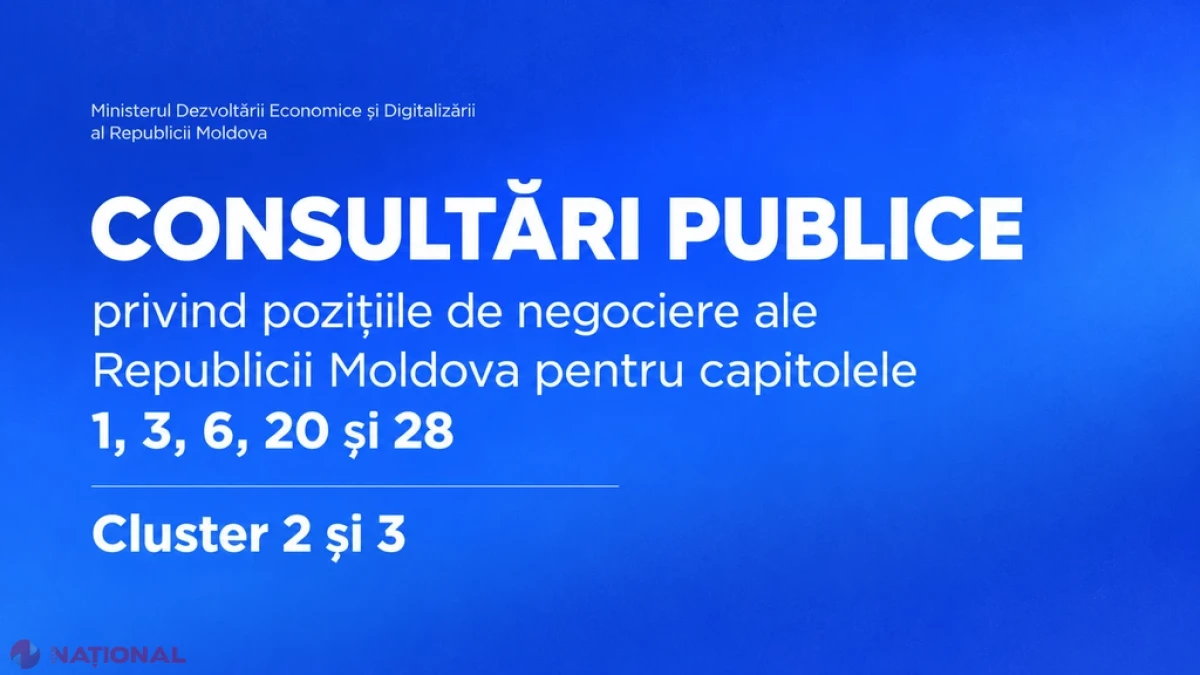 Moldova consultă public pozițiile de negociere pentru cinci capitole de aderare la UE
