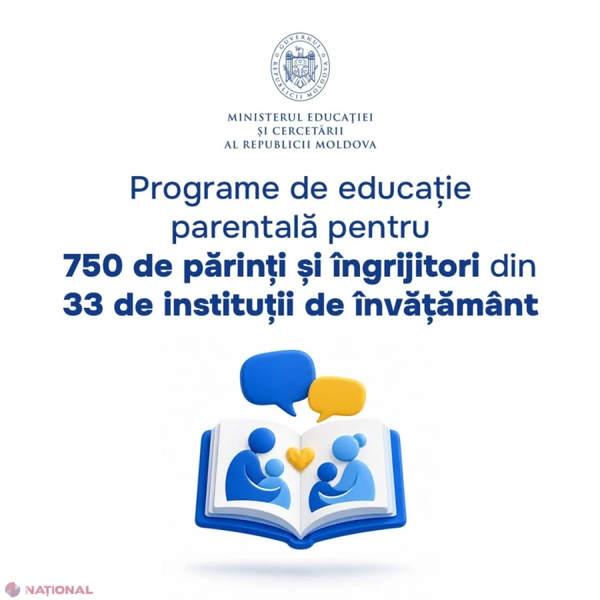 MEC va instrui 750 de părinți și îngrijitori în programe de educație parentală