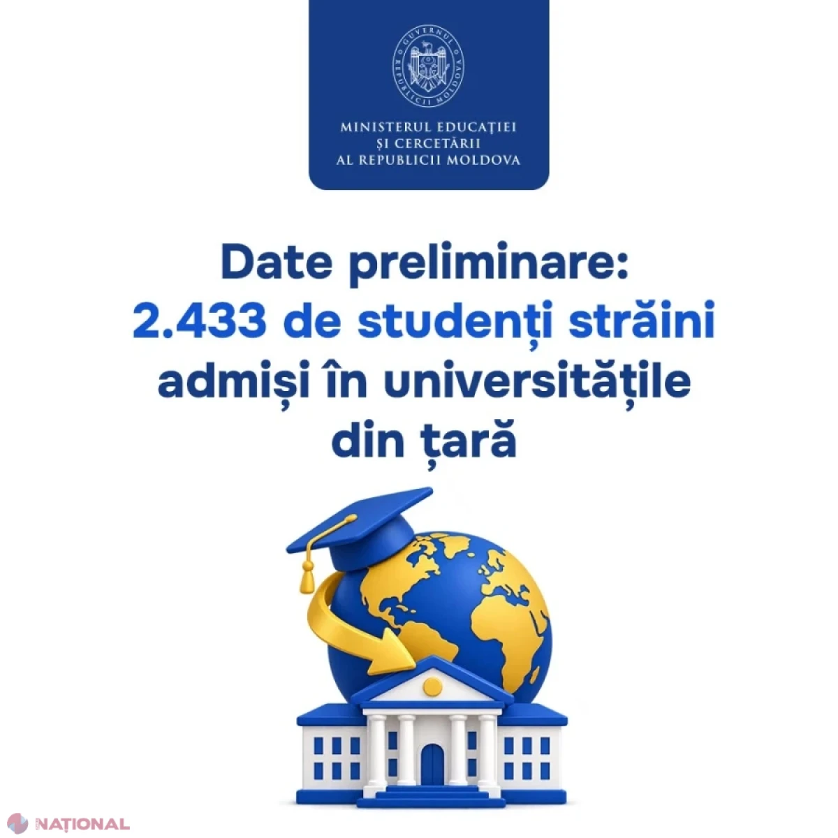 Peste 2.400 de studenți străini au fost admiși în universitățile din Republica Moldova
