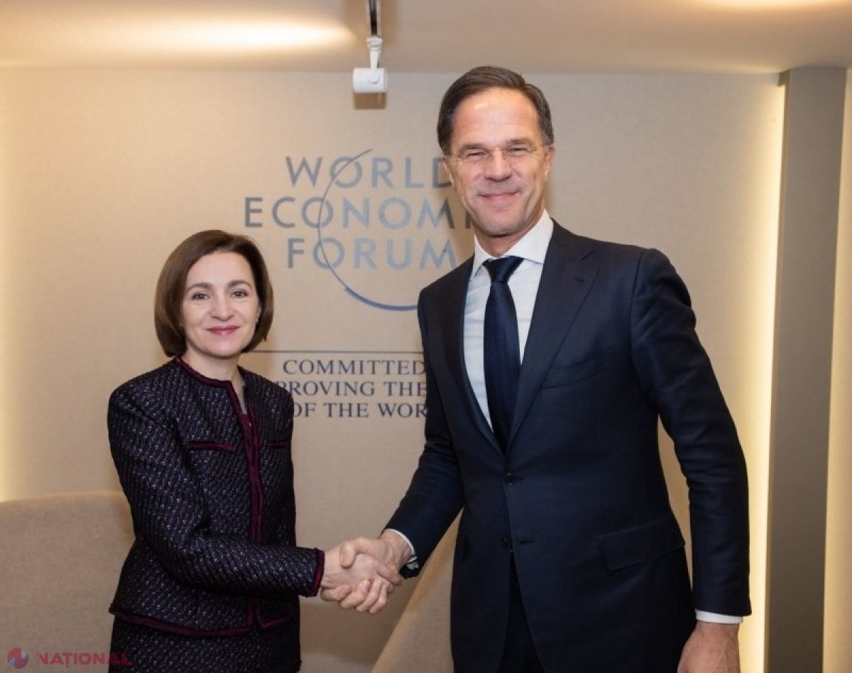 Maia Sandu, întrevedere la Davos cu prim-ministrul Regatului Țărilor de Jos, Mark Rutte: „Regatul Țărilor de Jos este un partener important al R. Moldova în procesul de integrare europeană”