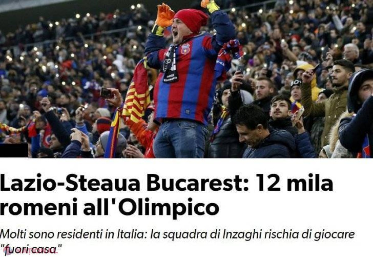Italienii SPERIAȚI de numărul uriaș de români care vor fi pe stadion la meciul #LAZIO-FCSB