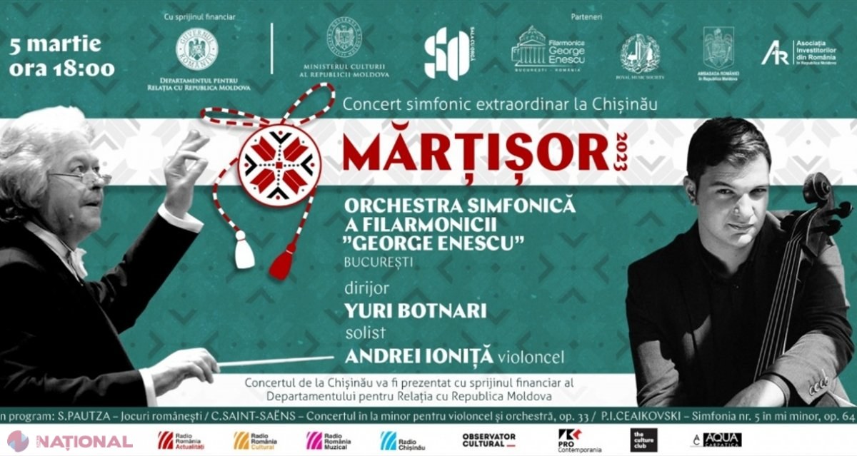 DRRM aduce la Chișinău, după o pauză de 30 de ani, Orchestra Simfonică a Filarmonicii „George Enescu” din România. Concertul EXTRAORDONAR, dirijat de basarabeanul Yuri Botnari, va avea loc pe 5 martie la Sala cu Orgă