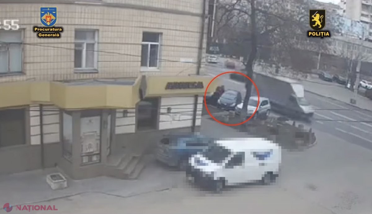 VIDEO // Momentul în care trei pretinși milițieni subordonați regimului separatist de la Tiraspol răpesc un cetățean în centrul Chișinăului. Făptașii au fost reținuți
