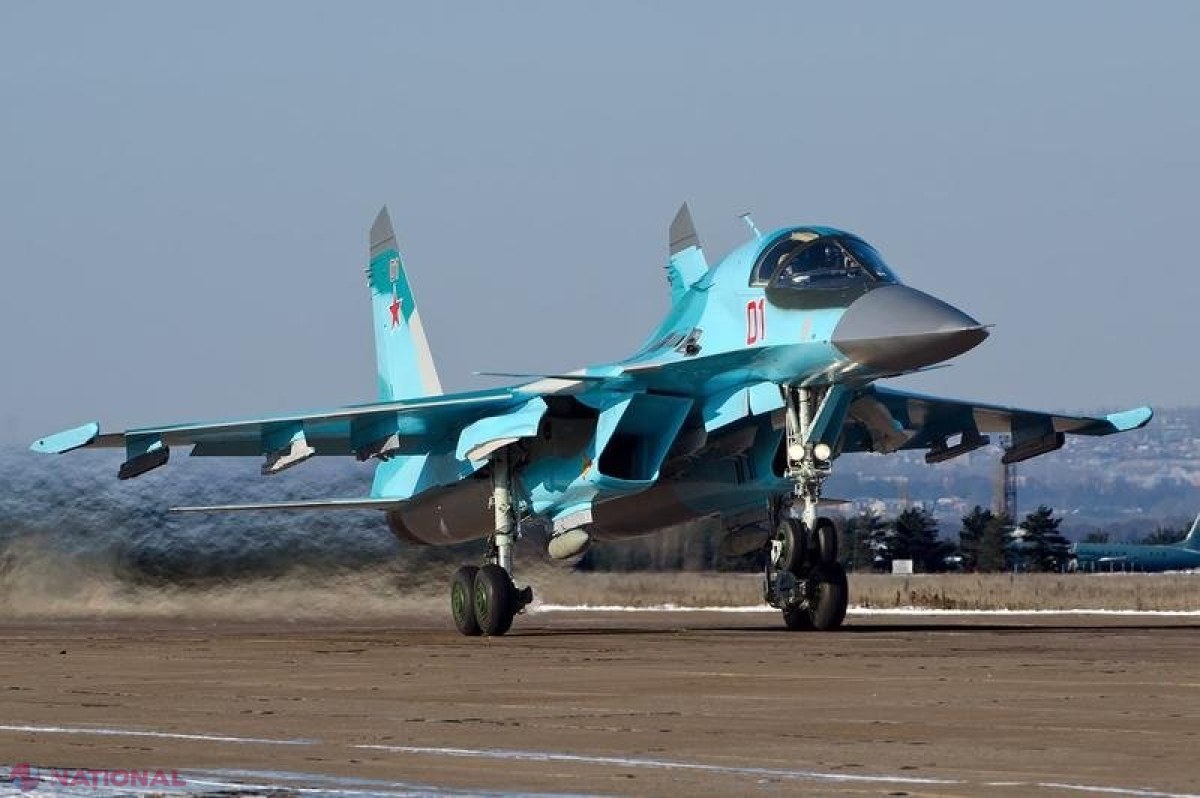 VIDEO // Bombardierul SU-34, mândria Rusiei, doborât de apărarea antiaeriană ucraineană în Harkov