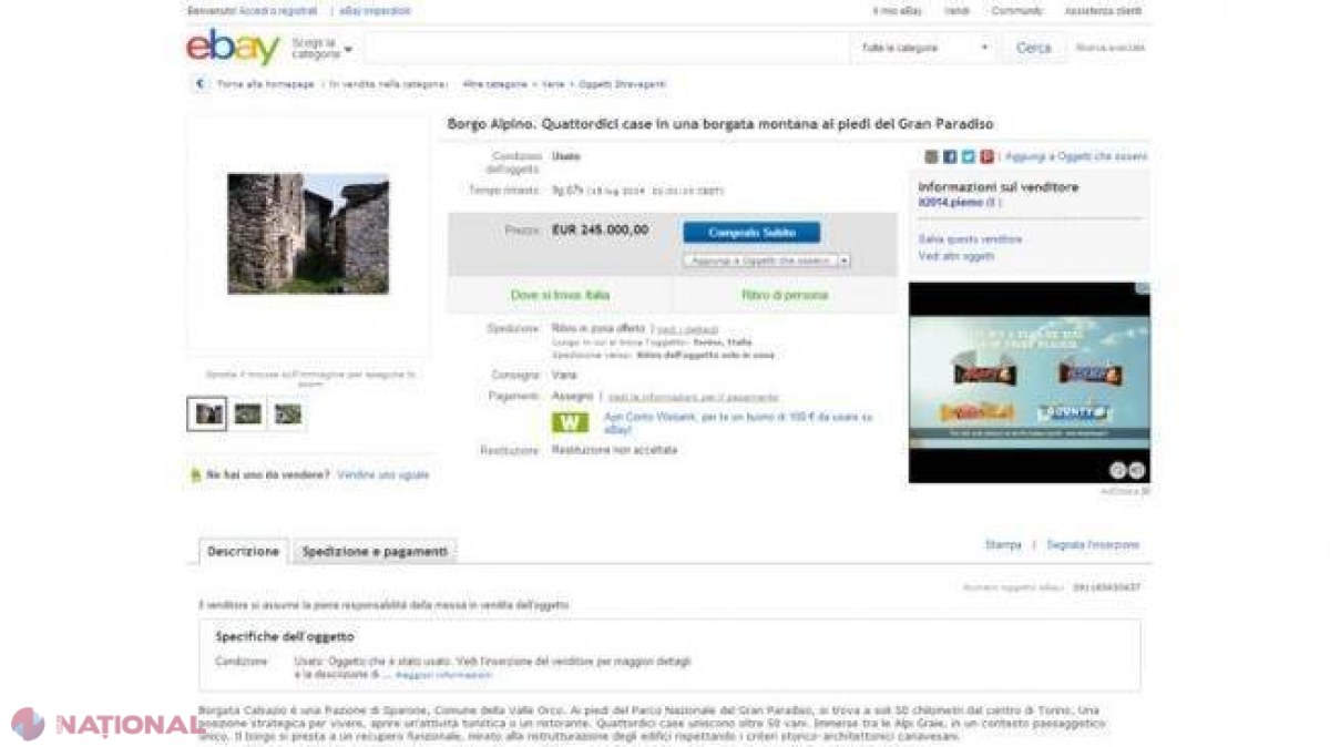 Un SAT a fost scos la vânzare pe internet