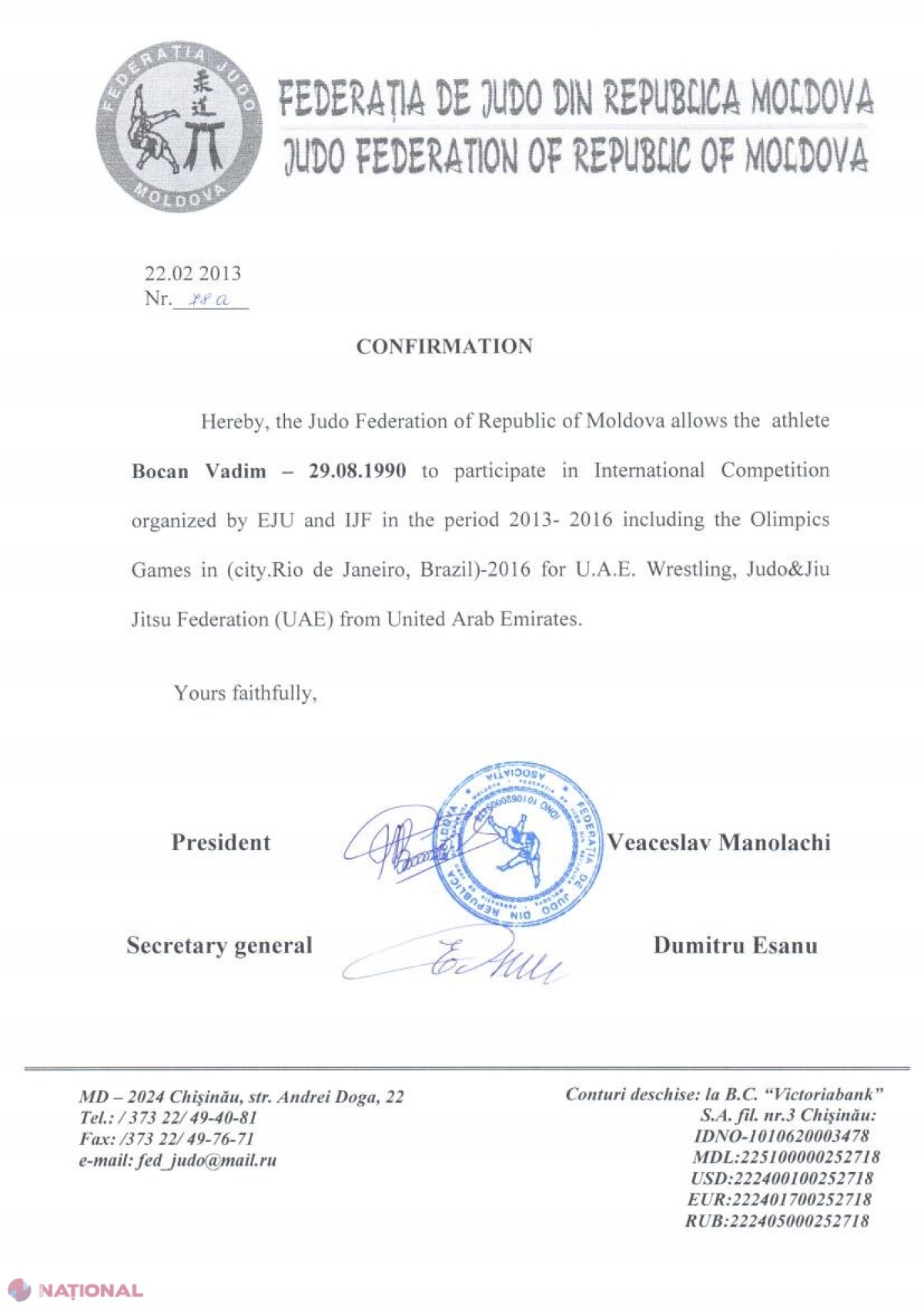 Scandal cu iz penal în judo moldovenesc