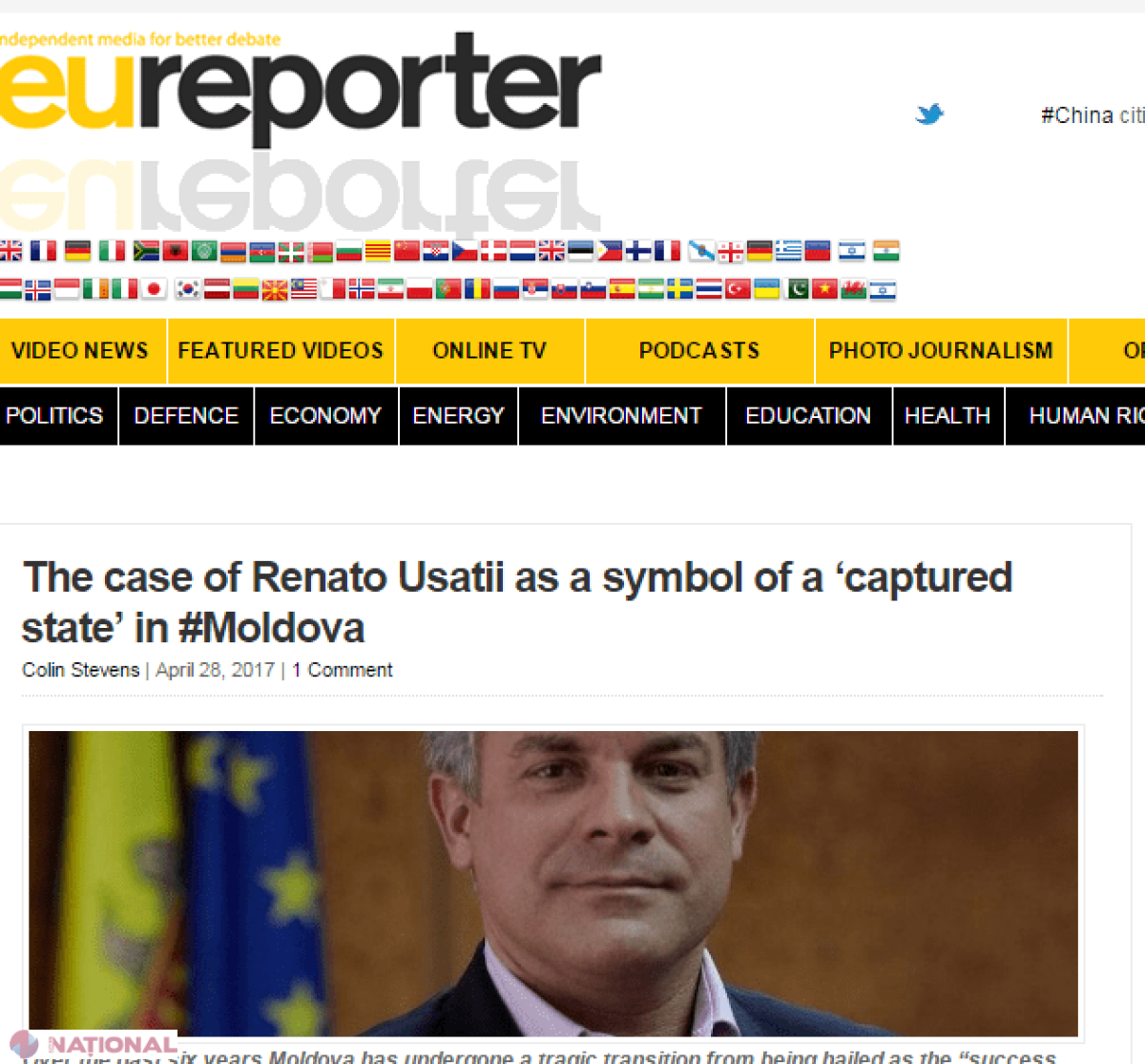 Euroreporter: Cauza lui Renato Usatîi, ca simbol al „statului CAPTURAT” în Moldova