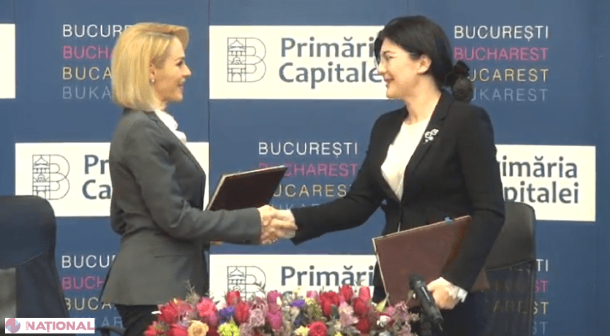 FOTO // Gabriela Firea și Silvia Radu au făcut schimb de II și au semnat un PROGRAM de cooperare între Bucureşti şi Chişinău în anul CENTENARULUI