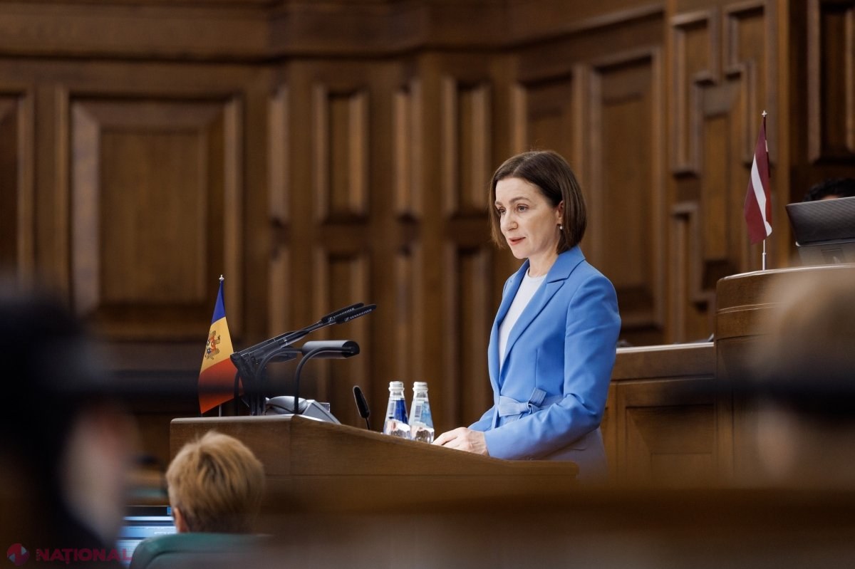 Maia Sandu, apel în Parlamentul Letoniei: Moldova își apără democrația în fața Rusiei și cere sprijin pentru aderarea la UE