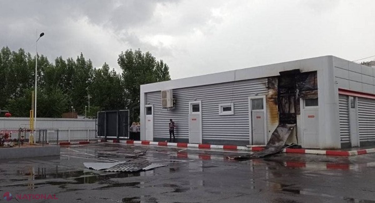 O benzinărie din Chișinău, lovită de FULGER noaptea trecută