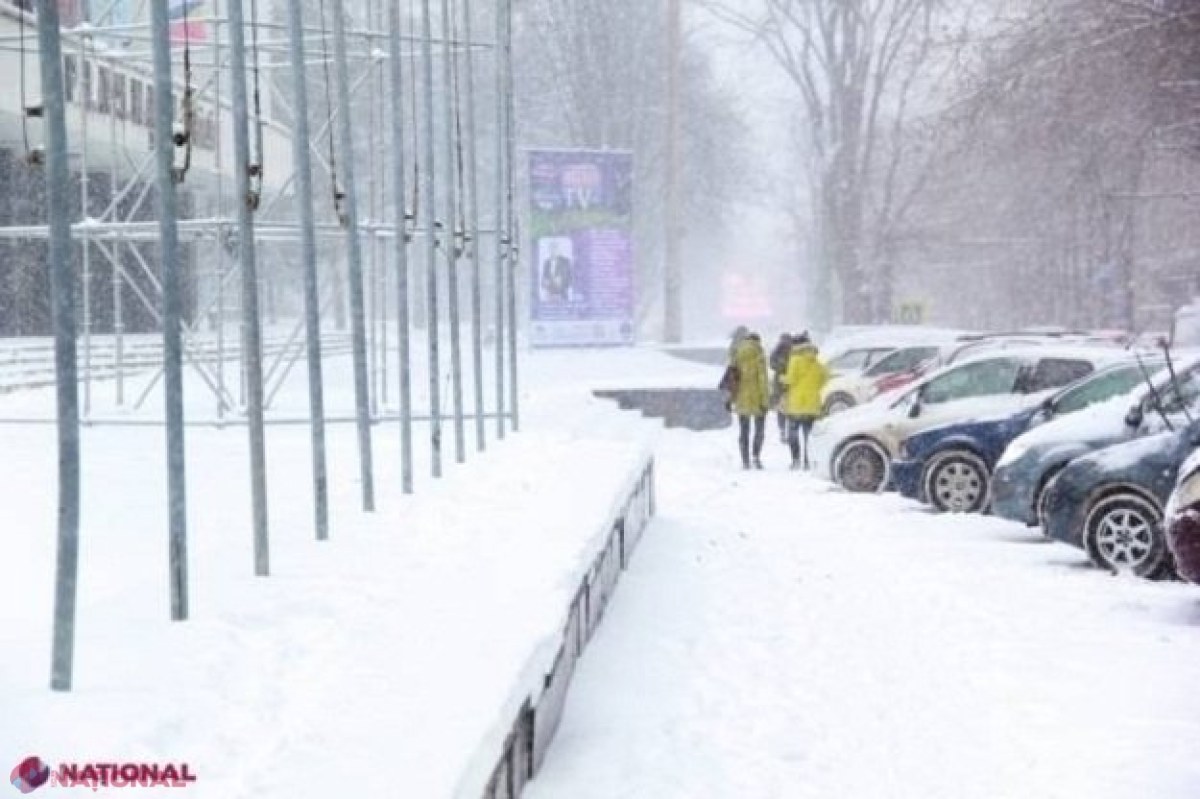 METEO // Cod GALBEN de precipitații PUTERNICE în R. Moldova: Strat de zăpadă de 15 centimetri