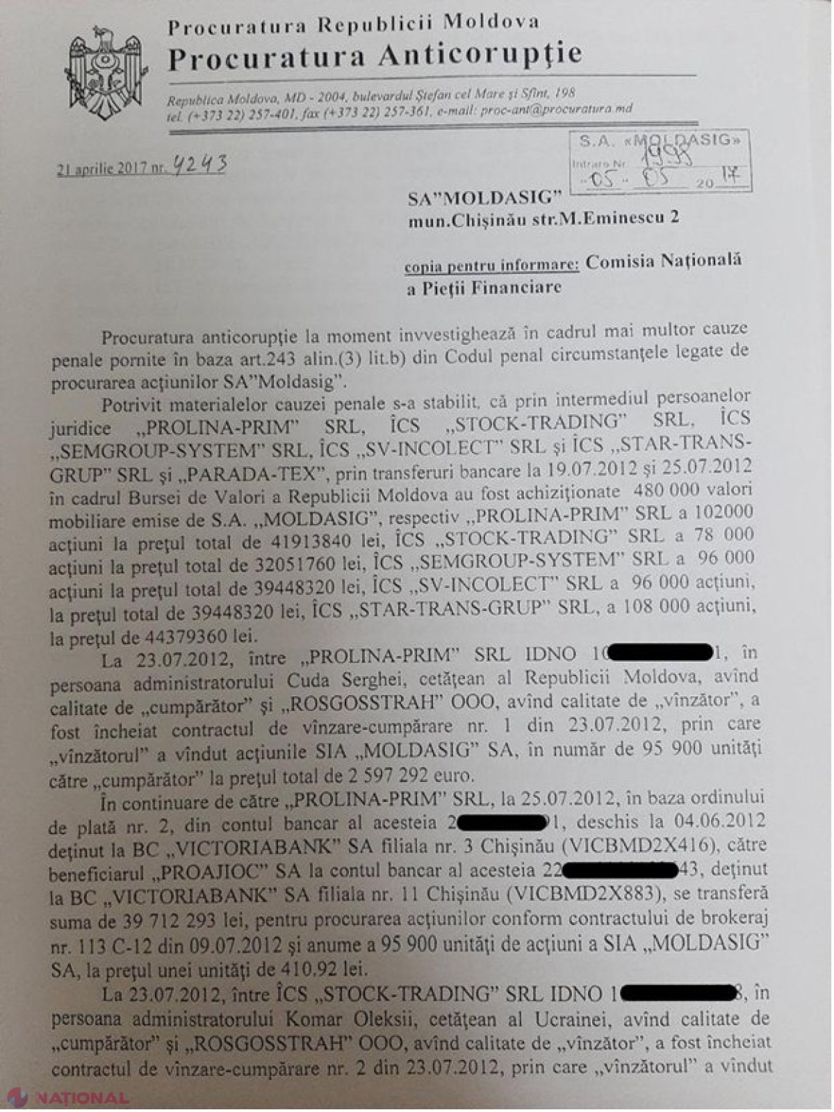 DOC // Platon a cumpărat „Moldasig
